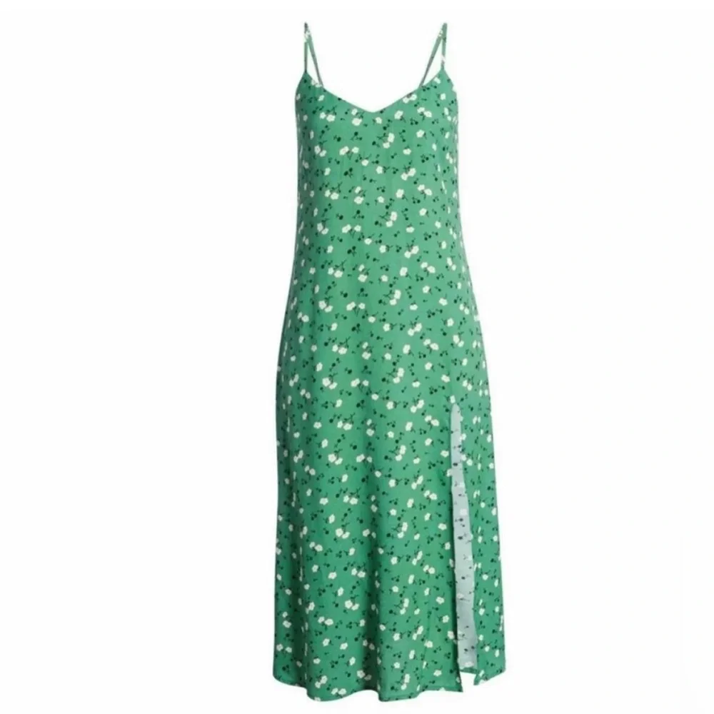 Reformation Green Floral Midi Slip Dress - Picture 1 of 5